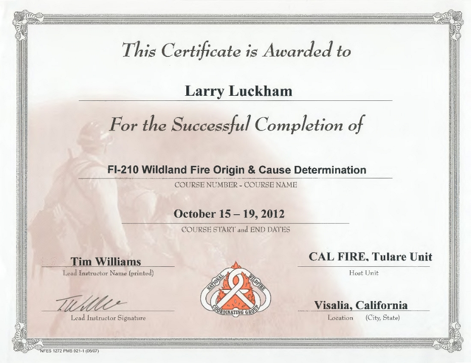 Fi 210 Wildland Fire Origin Cause Investigation